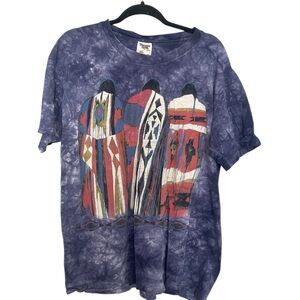 Grunge Tribal Tie-Dye Graphic T-Shirt